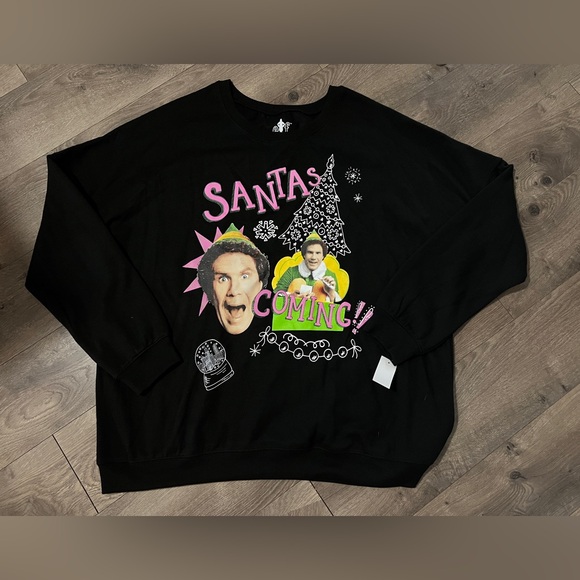 Elf “Santa Is Coming” Sweatshirt Size 2X New - Picture 1 of 3